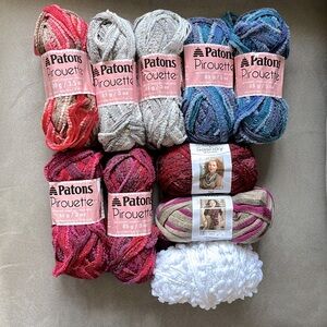 Variety of Ribbon Yarn Lot of 10 Skeins
